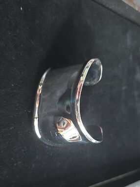 Wide Silver Cuff Bracelet - Sleek Modern Design